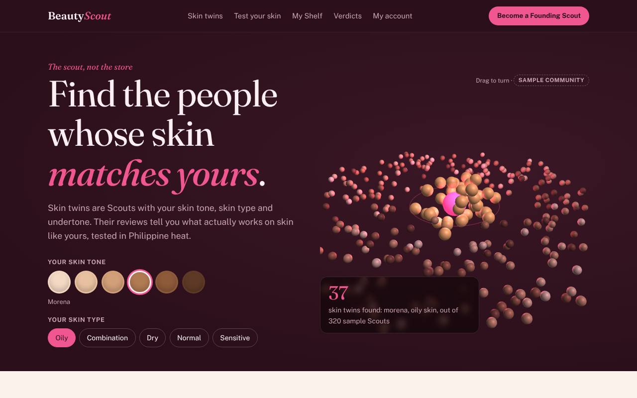 Beauty Scout PH website, home page